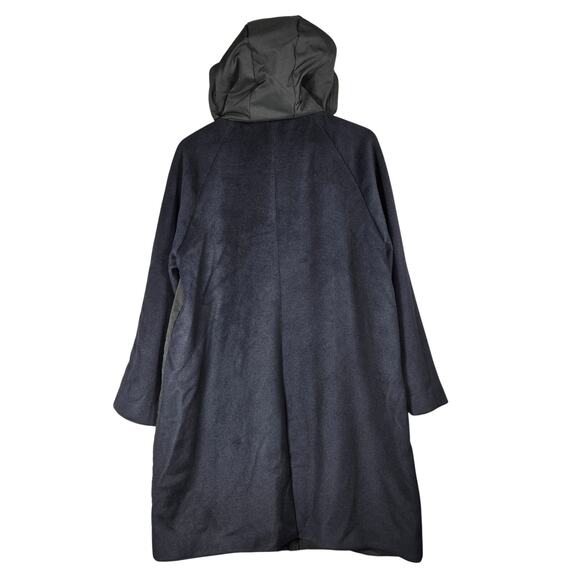 Jason Wu Collective Contrast Mixed Media Puffer Coat Womens Medium Blue Black - Picture 7 of 13